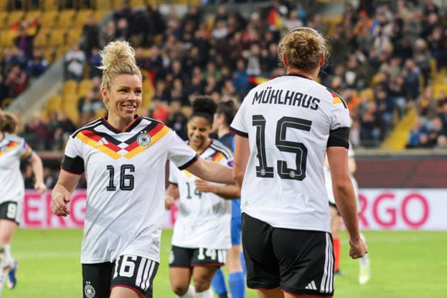 03 03 2026, xgrfx, Football World Cup Qualification , Germany Women Slovenia Women v l Goal, Larissa Mühlhaus Deutsche Frauennationalmannschaft DFL DFB REGULATIONS PROHIBIT ANY USE OF PHOTOGRAPHS as IMAGE SEQUENCES and or QUASI VIDEO Dresden