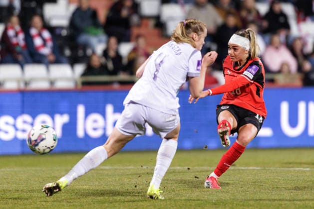 WOMEN SOCCER - FIFA World Cup, WM, Weltmeisterschaft, Fussball 2027, quali, AUT vs NOR MARIA ENZERSDORF,AUSTRIA,03.MAR.26 - WOMEN SOCCER - FIFA Women s World Cup 2027, european qualifiers, international match, Länderspiel, Nationalmannschaft Austria vs Norway. Image shows Julie Blakstad (NOR) and Julia Hickelsberger-Fueller (AUT). GEPAxpictures xArminxRauthner