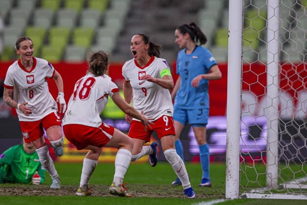 03.03.2026 GDANSK, POLSAT PLUS ARENA PILKA NOZNA KOBIET ( WOMEN S FOOTBALL ) ELIMINACJE MISTRZOSTWA SWIATA KOBIET BRAZYLIA FIFA World Cup, WM, Weltmeisterschaft, Fussball 2027 ( FIFA WOMEN S WORLD CUP QUALIFICATION 2027 ) MECZ POLSKA - HOLANDIA ( GAME POLAND - NETHERLANDS ) NZ EWA PAJOR RADOSC BRAMKA GOL FOTO LUKASZ GROCHALA CYFRASPORT NEWSPIX.PL --- newspix.pl POLAND OUT! 