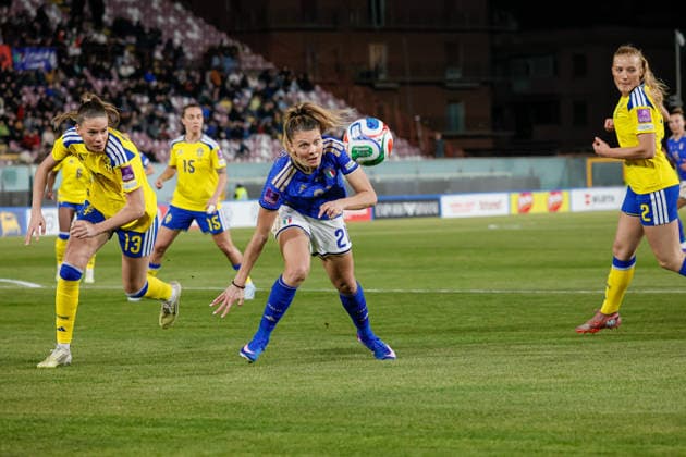 during the Womens European Qualifiers, Group A1, match between Italy and Sweden at Oreste Granillo Stadium in Reggio Calabria, Italy. Copyright: xFRANCESCOxFARINAx Sportspressphoto_SPR100583