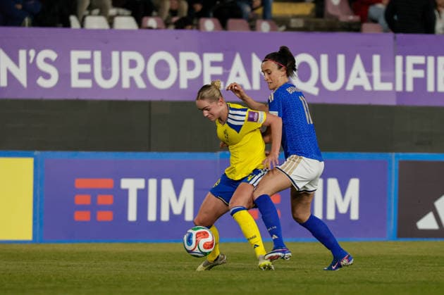 during the Womens European Qualifiers, Group A1, match between Italy and Sweden at Oreste Granillo Stadium in Reggio Calabria, Italy. Copyright: xFRANCESCOxFARINAx Sportspressphoto_SPR100591