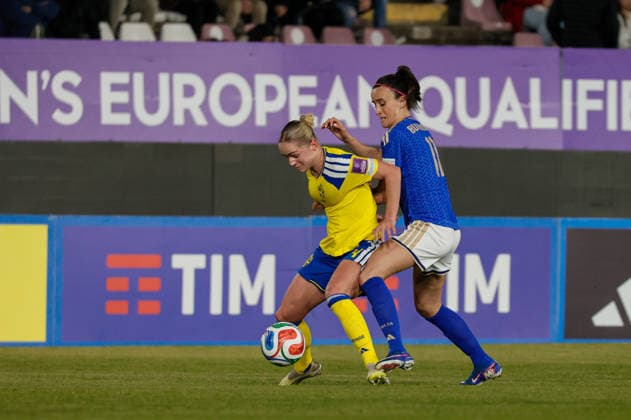 during the Womens European Qualifiers, Group A1, match between Italy and Sweden at Oreste Granillo Stadium in Reggio Calabria, Italy.  Copyright: xFrancescoxFarina IPAxSportx xipa-agency.netx xx IPA_72327894 IPA_Agency_IPA72327894