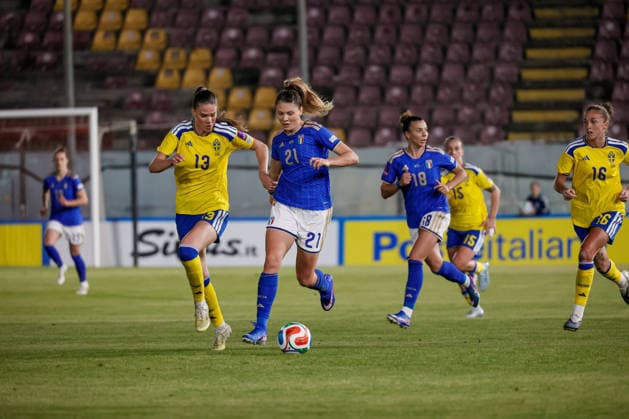 during the Womens European Qualifiers, Group A1, match between Italy and Sweden at Oreste Granillo Stadium in Reggio Calabria, Italy.  Copyright: xFrancescoxFarina IPAxSportx xipa-agency.netx xx IPA_72327899 IPA_Agency_IPA72327899