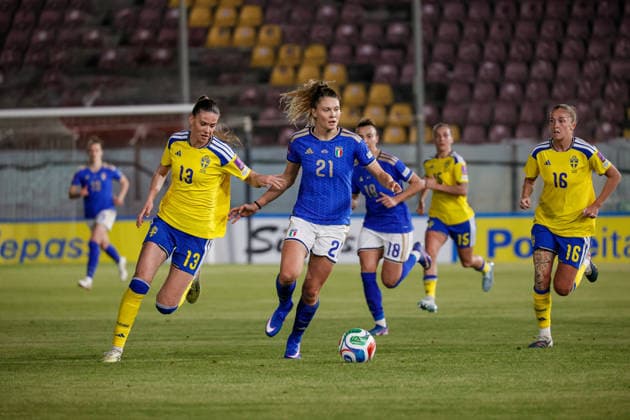 during the Womens European Qualifiers, Group A1, match between Italy and Sweden at Oreste Granillo Stadium in Reggio Calabria, Italy. Copyright: xFRANCESCOxFARINAx Sportspressphoto_SPR100593