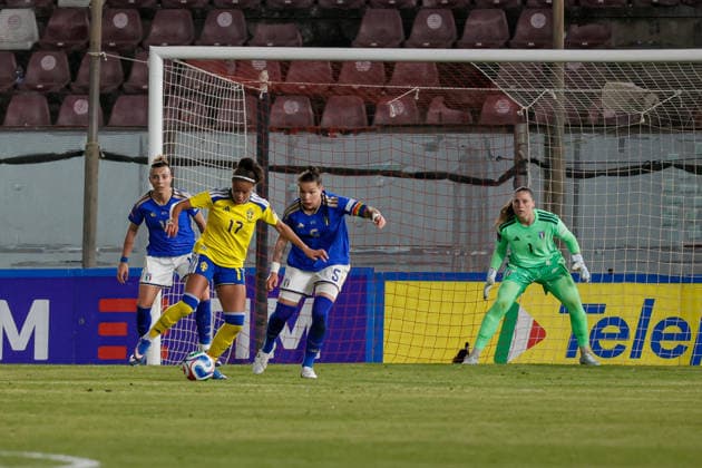 during the Womens European Qualifiers, Group A1, match between Italy and Sweden at Oreste Granillo Stadium in Reggio Calabria, Italy. Copyright: xFRANCESCOxFARINAx Sportspressphoto_SPR100596