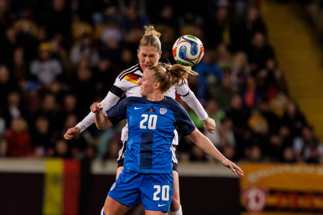 Dresden, Germany 03 March 2026 World Cup Qualification Women 2026 Germany vs Slovenia In the picture DFB regulations prohibit any use of photographs as image sequences and or quasi video Rudolf Harbig Stadion Sachsen Copyright: xFotostandx xSchäferx