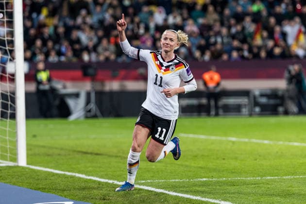 DRESDEN, GERMANY - MARCH 3: Lea Schueller (Schüller, Schuller, Germany, 11) celebrates scoring the 5:0 goal during the Women s European Qualifiers for the 2027 FIFA Women s World Cup match between Women s European Qualifiers for the 2027 FIFA Women s World Cup: Germany vs Slovenia at Ulrich-Haberland-Stadion on matchday 1 of the Women s European Qualifiers for the 2027 FIFA Women s World Cup on March 3, 2026 in Dresden, Germany. Saxony Germany Copyright: xSteffiexWunderlx