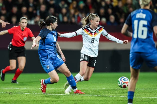 Sport, Soccer, World Cup Qualification Europe Women Season 2026 League A Group 4 1 Matchday Germany Slovenia 03 03 2026, Rudolf Harbig Stadium Dresden Vivien Endemann Germany, 8 Dresden Rudolf Harbig Stadium Saxony Germany