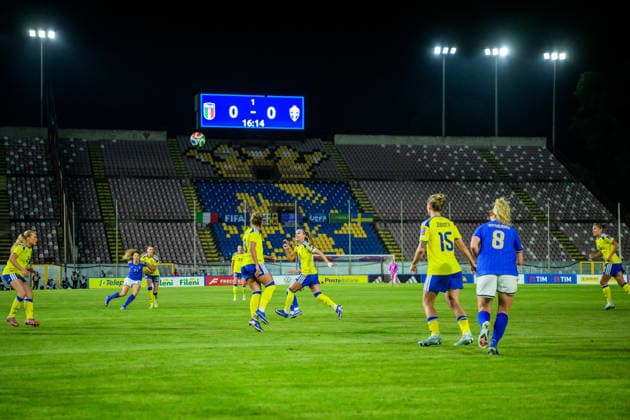 260303 Kosovare Asllani of Sweden during the Women s FIFA World Cup Qualifier football match between between Italy and Sweden on March 3, 2026 in Reggio Calabria Photo Ludvig Thunman BILDBYRAN code LT LT0780 fotboll football soccer fotball vm kval kval fifa womens world cup qualifier qualifier italien italy sverige sweden dam bbeng  Copyright: LUDVIGxTHUNMAN BB260303LT083
