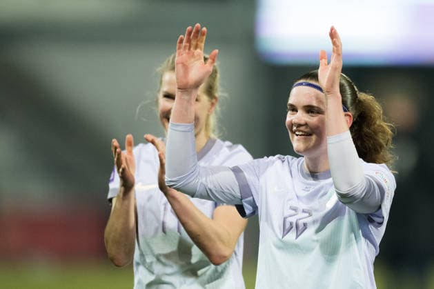 260303 Signe Gaupset of Norway celebrates after the FIFA Women s World Cup Qualifier football match between Austria and Norway on March 3, 2026 in Vienna Photo Marius Simensen BILDBYRAN COP 238 MM0059 bbeng dam vm kval vm kvalifisering kvinner vm kvalik football fotball landskamp soccer fifa world cup qualifier norge norway austria osterrike jubel  Copyright: MARIUSxSIMENSEN BB260303BB262