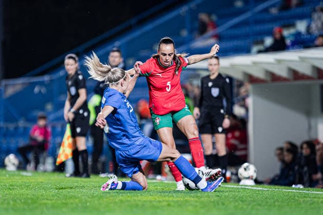 Portugal v Finland - Womens World Cup Qualifiers VIZELA, PORTUGAL - MARCH 03: Joana Marchao of Portugal battle for the ball during the Women™s World Cup Qualifiers match between Portugal and Finland at Estadio do FC Vizela on March 03, 2026 in Vizela, Portugal. (Photo by Sofia Garrido RSM Press via Photo Players Images Magara press) Vizela Estadio do FC Vizela Portugal Copyright: xSofiaxGarridox