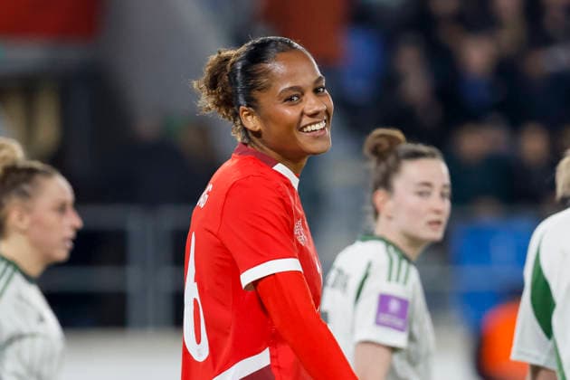 Aurelie Csillag Switzerland, 16 , Switzerland, Football, UEFA Womens World Cup Qualification, Group B 2, Switzerland vs Northern Ireland, 03 03 2026, Lausanne Stade de la Tuiliere Switzerland Copyright: xGrantxHubbsx