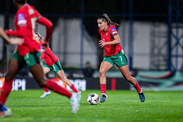 Portugal v Finland - Womens World Cup Qualifiers VIZELA, PORTUGAL - MARCH 03: Kika Nazareth of Portugal runs with the ball during the Women™s World Cup Qualifiers match between Portugal and Finland at Estadio do FC Vizela on March 03, 2026 in Vizela, Portugal. (Photo by Sofia Garrido RSM Press via Photo Players Images Magara press) Vizela Estadio do FC Vizela Portugal Copyright: xSofiaxGarridox