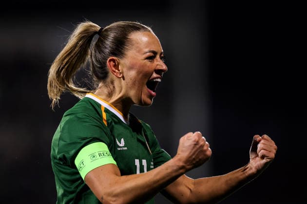 2027 FIFA Women s World Cup Qualifier, Tallaght Stadium, Dublin 3 3 2026 Republic of Ireland WNT vs France Ireland™s Katie McCabe celebrates after she scores her sides 1st goal of the match Katie McCabe celebrates after she scores her sides 1st goal of the match 3 3 2026  Copyright: x INPHO RyanxByrnex RB1_3378