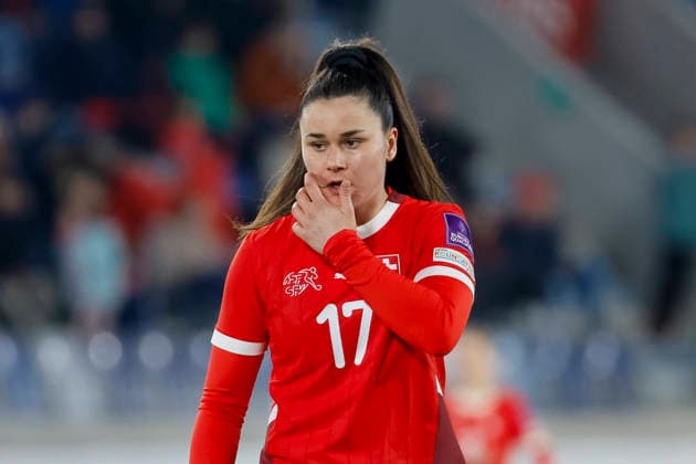 Svenja Fölmli Switzerland, 17 , Switzerland, Soccer, UEFA Womens World Cup Qualification, Group B 2, Switzerland vs Northern Ireland, 03 03 2026, Lausanne Stade de la Tuiliere Switzerland Copyright: xGrantxHubbsx