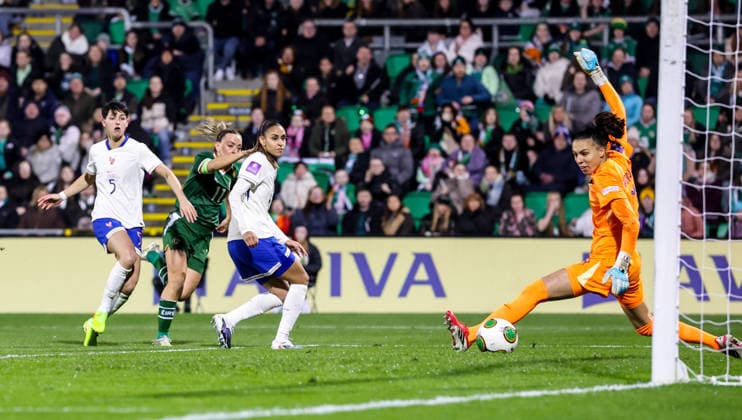2027 FIFA Women s World Cup Qualifier, Tallaght Stadium, Dublin 3 3 2026 Republic of Ireland WNT vs France Ireland s Katie McCabe scores her sides first goal Katie McCabe scores her sides first goal 3 3 2026  Copyright: x INPHO NickxElliottx NE1L9957 copy