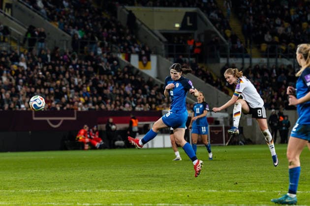 GER, UEFA Qualification for the FIFA Womens World Cup 2027, Germany Slovenia 03 03 2026, Rudolf Harbig Stadium, Dresden, GER, UEFA Qualification for the FIFA Womens World Cup 2027, Germany Slovenia Sjoeke Nüsken Germany 9 Single Action Action Â nordphotoxGmbHxx xAlexanderxTrienitz nph00051