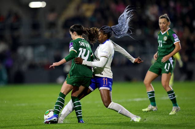 2027 FIFA Women s World Cup Qualifier, Tallaght Stadium, Dublin 3 3 2026 Republic of Ireland WNT vs France Ireland™s Marissa Sheva and Kadidiatou Diani of France Marissa Sheva and Kadidiatou Diani 3 3 2026  Copyright: x INPHO RyanxByrnex RB1_3677