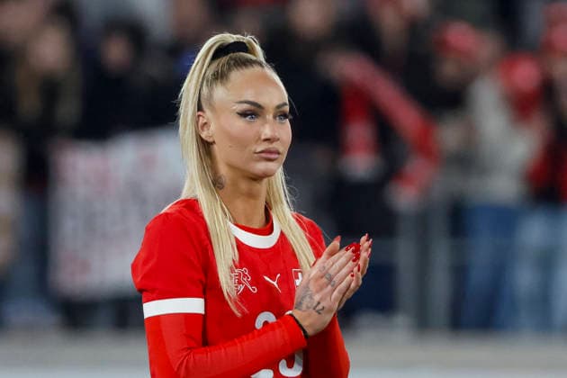 Alisha Lehmann Switzerland, 23 after the match , Switzerland, Soccer, UEFA Womens World Cup Qualification, Group B 2, Switzerland vs Northern Ireland, 03 03 2026, Lausanne Stade de la Tuiliere Switzerland Copyright: xGrantxHubbsx