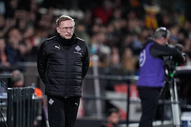 March 3, 2026, Castellon, Castellon, Spain: Thorsteinn Halldorsson, head coach of Iceland, looks on during the European Womenâ€⠢s qualifiers for the FIFA Womenâ€⠢s World Cup 2027, League Phase MD1, football match played between Spain and Iceland at Estadio SkyFi Castalia on March 03, 2026, in Castellon, Spain. Castellon Spain - ZUMAa181 20260303_zaa_a181_145 Copyright: xDennisxAgyemanx