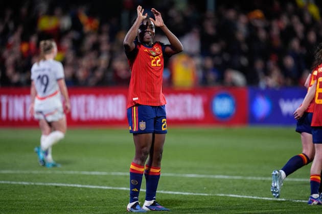 March 3, 2026, Castellon, Castellon, Spain: Edna Imade of Spain celebrates a goal during the European WomenÃ¢â‚¬â ¢s qualifiers for the FIFA WomenÃ¢â‚¬â ¢s World Cup 2027, League Phase MD1, football match played between Spain and Iceland at Estadio SkyFi Castalia on March 03, 2026, in Castellon, Spain. Castellon Spain - ZUMAa181 20260303_zaa_a181_173 Copyright: xDennisxAgyemanx