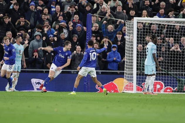 3rd March 2026; Hill Dickinson Stadium, Liverpool, England; Premier League Football, Everton versus Burnley; James Tarkowski of Everton FC scores to make it 1-0 in the 32nd minute  RogerxEvans Content restricted for UK based newspaper