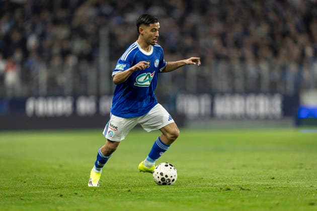 FOOTBALL : Racing Strasbourg (RCS) vs Reims - Coupe de France - Strasbourg - 03 03 26 Sebastian Nanasi 11 (RCS) et Valentin Barco 32 (RCS)  Copyright: xelyxandroxcegarrax