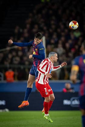 Antoine Griezmann AtlÃ tico de Madrid and Gerard Martin FC Barcelona battle for the ball during a Copa del Rey match between FC Barcelona and Atletico de Madrid at Spotify Camp Nou in Barcelona, , Spain, on March 03 2026 Photo by Felipe Mondino Copyright: x@FELIPExMONDINOx