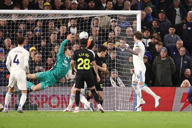 Leeds United v Sunderland, Premier League Joe Rodon of Leeds United scores a goal but it is ruled offside during the Premier League match between Leeds United and Sunderland at Elland Road, Leeds, UK on 3 March 2026. Leeds Elland Road West Yorkshire UK Editorial use only DataCo restrictions apply See www.football-dataco.com , Copyright: xRyanxBrownex PSI-23832-0121