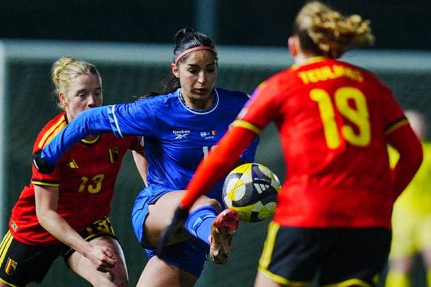 Maayan Ben Israel of Israel in action during a game between Belgium s national women s soccer team the Red Flames and Israel, qualifying game 1 6 for the 2027 FIFA Women s World Cup, on Tuesday 03 March 2026, in Budaors, Hungary. ISTVAN DERENCSENYI IstvanxDerencsenyi  x166382624x
