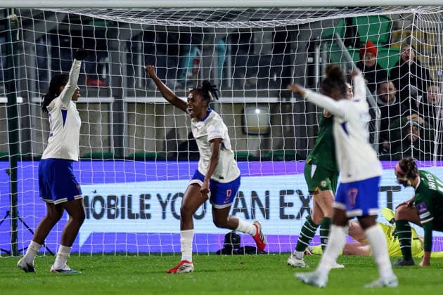 2027 FIFA Women s World Cup Qualifier, Tallaght Stadium, Dublin 3 3 2026 Republic of Ireland WNT vs France France™s Melvine Malard celebrates after she scores her sides 2nd goal of the match Melvine Malard celebrates after she scores her sides 2nd goal of the match 3 3 2026  Copyright: x INPHO RyanxByrnex RB1_5276