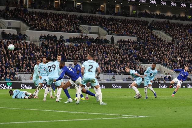 Kiernan Dewsbury-Hall of Everton takes a free kick but fails to score Everton v Burnley, Premier League, Football, Hill Dickinson Stadium, Liverpool, UK - 03 Mar 2026Liverpool Hill Dickinson Stadium United Kingdom EDITORIAL USE ONLY No use with unauthorised audio, video, data, fixture lists, club league logos or live services. Online in-match use limited to 120 images, no video emulation. No use in betting, games or single club league player publications.  Copyright: xPhilxBryan Shutterstockx 16719989bg