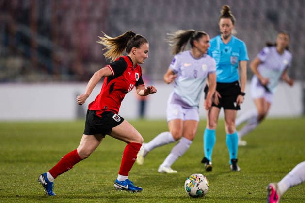 260303 Annabel Schasching of Austria during the FIFA Women s World Cup Qualifier football match between Austria and Norway on March 3, 2026 in Vienna Photo Marius Simensen BILDBYRAN COP 238 MM0059 austria bbeng dam fifa world cup qualifier football fotball fotball landskamp norge norway soccer vm kval vm kvalifisering kvinner vm kvalik osterrike  Copyright: MARIUSxSIMENSEN BB260303BB895
