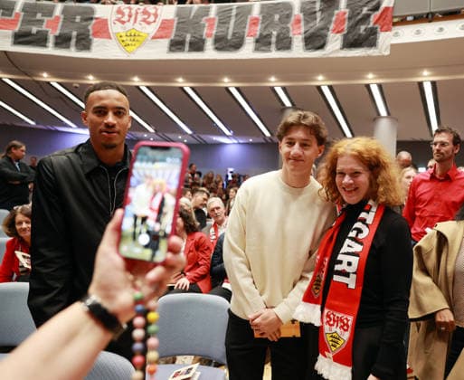 03 03 26 VfB Stuttgart Concert Classic meets Curve Germany, Stuttgart, 03 03 2026, Football, Bundesliga, VfB Stuttgart, Concert Classic meets Curve in the Liederhalle Stuttgart v l Jamie Leweling, Angelo Stiller