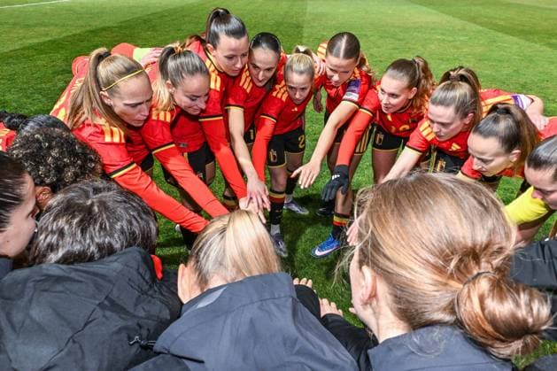 SOCCER WOMEN UEFA QUALIFIERS B4 MD1 ISRAEL VS BELGIUM Team Belgium pictured during a women football game between the national teams of Israel and Belgium, called the Red Flames, on the first match day in League B Group B4 in the league stage of the 2026-27 UEFA Women s European Qualifiers competition , on Tuesday 3 March 2026 in Budapest , Hungary . PHOTO SPORTPIX Stijn Audooren Budapest BSC Stadium - Budaors Hungary  Copyright: xSportpix.bex xStijnxAudoorenxStijnxAudoorenx