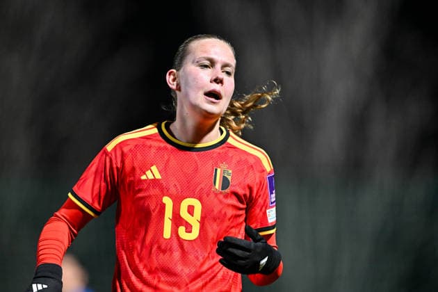 SOCCER WOMEN UEFA QUALIFIERS B4 MD1 ISRAEL VS BELGIUM Jarne Teulings (19) of Belgium pictured during a women football game between the national teams of Israel and Belgium, called the Red Flames, on the first match day in League B Group B4 in the league stage of the 2026-27 UEFA Women s European Qualifiers competition , on Tuesday 3 March 2026 in Budapest , Hungary . PHOTO SPORTPIX Stijn Audooren Budapest BSC Stadium - Budaors Hungary  Copyright: xSportpix.bex xStijnxAudoorenxStijnxAudoorenx