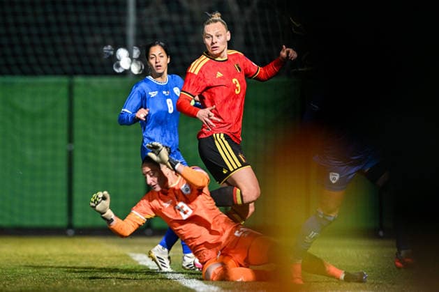 SOCCER WOMEN UEFA QUALIFIERS B4 MD1 ISRAEL VS BELGIUM Ella Van Kerkhoven (3) of Belgium pictured during a women football game between the national teams of Israel and Belgium, called the Red Flames, on the first match day in League B Group B4 in the league stage of the 2026-27 UEFA Women s European Qualifiers competition , on Tuesday 3 March 2026 in Budapest , Hungary . PHOTO SPORTPIX Stijn Audooren Budapest BSC Stadium - Budaors Hungary  Copyright: xSportpix.bex xStijnxAudoorenxStijnxAudoorenx