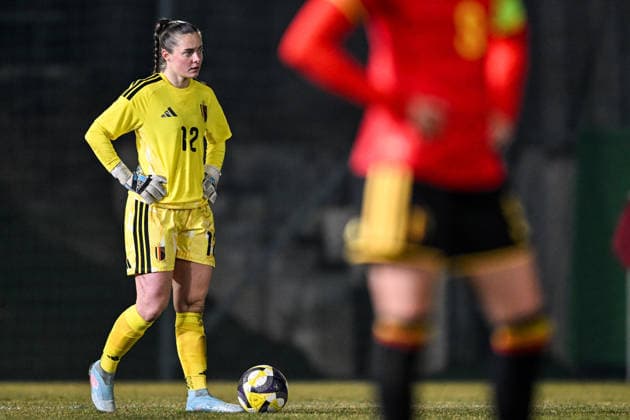SOCCER WOMEN UEFA QUALIFIERS B4 MD1 ISRAEL VS BELGIUM goalkeeper Diede Lemey (12) of Belgium pictured during a women football game between the national teams of Israel and Belgium, called the Red Flames, on the first match day in League B Group B4 in the league stage of the 2026-27 UEFA Women s European Qualifiers competition , on Tuesday 3 March 2026 in Budapest , Hungary . PHOTO SPORTPIX Stijn Audooren Budapest BSC Stadium - Budaors Hungary  Copyright: xSportpix.bex xStijnxAudoorenxStijnxAudoorenx