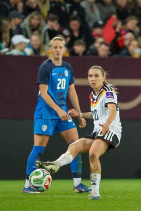 Dresden, Germany 03 March 2026 International match for Womens World Cup Qualification Germany Women vs Slovenia Women In the picture Elisa Senß Senss Germany Copyright: HMBxMedia MadeleinexFantini