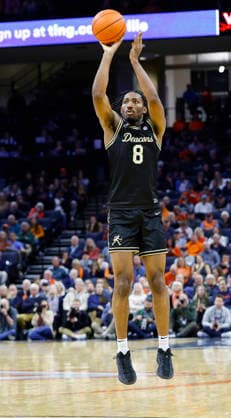 March 03, 2026: Wake Forest Demon Deacons Guard 8 Mekhi Mason takes a shot during a NCAA, College League, USA Men s Basketball game between the Wake Forest Demon Deacons and the University of Virginia Cavaliers at John Paul Jones Arena in Charlottesville, VA. CSM Charlottesville United States of America - ZUMAc04_ 20260303_zma_c04_031 Copyright: xJustinxCooperx