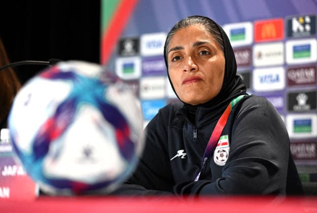 Sport Bilder des Tages #2 SOCCER IRAN press conference, PK, Pressekonferenz Iran coach Marziyeh Jafari during a Women s Asian Cup press conference at the Gold Coast Stadium on the Gold Coast, Wednesday, March 4, 2026 ( NO ARCHIVING Gold Coast Queensland Australia  Copyright: xDavexHuntx 20260304184063742931