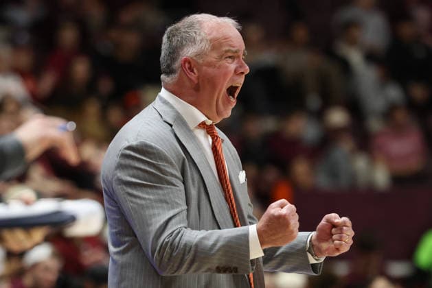 NCAA, College League, USA Basketball 2026: Boston College Vs Virginia Tech MAR 03 March 3, 2026: Virginia Tech Hokies head coach Mike Young celebrates a stop during the NCAA Mens Basketball game between Boston College Eagles and Virginia Tech Hokies at Cassell Coliseum in Blacksburg, Virginia. Greg Atkins CSM (Credit Image: Greg Atkins Cal Media) Blacksburg Va USA EDITORIAL USE ONLY Copyright: xx ZUMA-20260303_zma_c04_063.jpg GregxAtkinsx csmphotothree477256