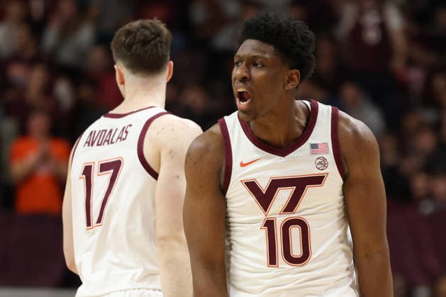 NCAA, College League, USA Basketball 2026: Boston College Vs Virginia Tech MAR 03 March 3, 2026: Virginia Tech Hokies guard Tyler Johnson (10) celebrates a made three-point basket during the NCAA Mens Basketball game between Boston College Eagles and Virginia Tech Hokies at Cassell Coliseum in Blacksburg, Virginia. Greg Atkins CSM (Credit Image: Greg Atkins Cal Media) Blacksburg Va USA EDITORIAL USE ONLY Copyright: xx ZUMA-20260303_zma_c04_061.jpg GregxAtkinsx csmphotothree477258