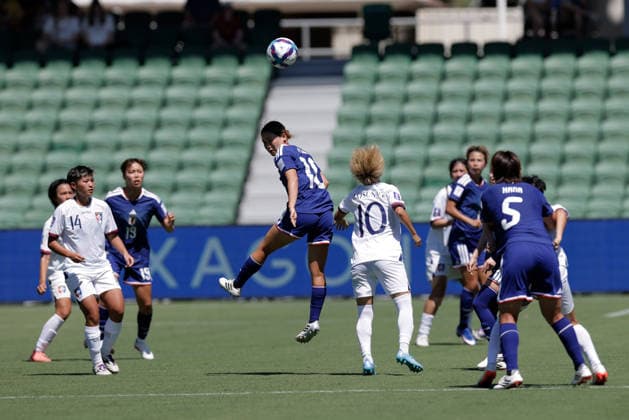 SOCCER ASIAN CUP JAPAN TAIWAN, Fuka Nagano of Japan heads the ball during the AFC Women™s Asian Cup Group C match between Japan and Taiwan at HBF Park in Perth, Wednesday, March 4, 2026. ( NO ARCHIVING, EDITORIAL USE ONLY PERTH WESTERN AUSTRALIA AUSTRALIA  Copyright: xRICHARDxWAINWRIGHTx 20260304188821273319