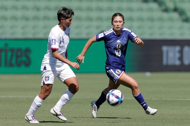 SOCCER ASIAN CUP JAPAN TAIWAN, Wu Kai Ching of Chinese Taipei and Fuka Nagano of Japan compete for the ball during the AFC Women™s Asian Cup Group C match between Japan and Taiwan at HBF Park in Perth, Wednesday, March 4, 2026. ( NO ARCHIVING, EDITORIAL USE ONLY PERTH WESTERN AUSTRALIA AUSTRALIA  Copyright: xRICHARDxWAINWRIGHTx 20260304116250938453