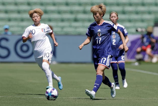 SOCCER ASIAN CUP JAPAN TAIWAN, Maika Hamano of Japan passes the ball during the AFC Women™s Asian Cup Group C match between Japan and Taiwan at HBF Park in Perth, Wednesday, March 4, 2026. ( NO ARCHIVING, EDITORIAL USE ONLY PERTH WESTERN AUSTRALIA AUSTRALIA  Copyright: xRICHARDxWAINWRIGHTx 20260304187790455220