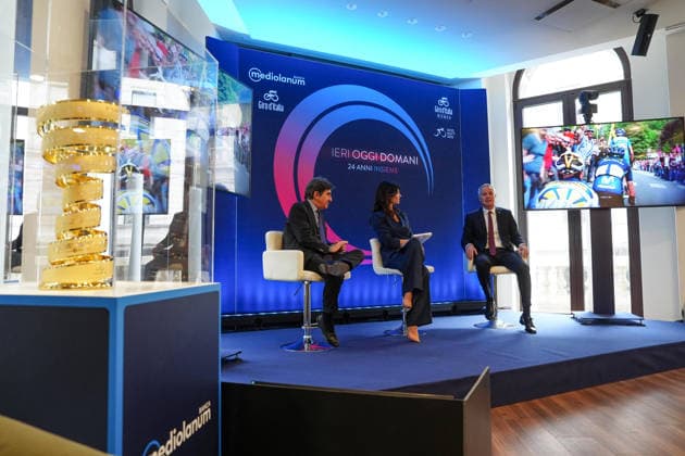 Urbano Cairo e Massimo Doris a Ieri Oggi e Domani, evento di rinnovo partnership tra RCS e Mediolanum per il Giro d™Italia, Milan (Italy) March 4, 2026 (Photo Claudio Furlan LaPresse)  Copyright: xClaudioxFurlan LaPressex