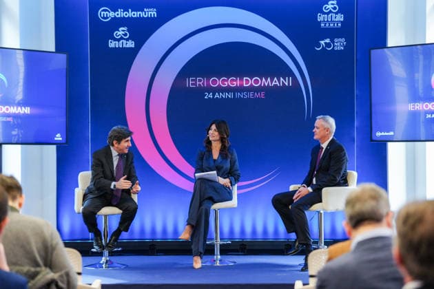 Urbano Cairo e Massimo Doris a Ieri Oggi e Domani, evento di rinnovo partnership tra RCS e Mediolanum per il Giro d™Italia, Milan (Italy) March 4, 2026 (Photo Claudio Furlan LaPresse)  Copyright: xClaudioxFurlan LaPressex