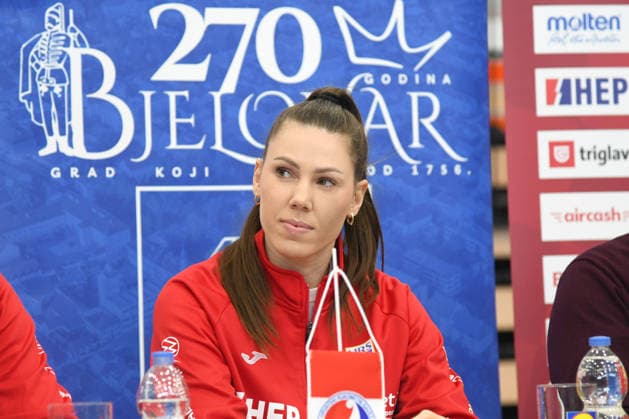 Croatia press: Women s EHF EURO 2026 Qualifiers Croatia s player Dejana Milosavljevic speaks on a press conference, PK, Pressekonferenz on March 4, 2026 in Bjelovar, Croatia ahead of The Women s EHF EURO 2026 Qualifier match between Croatia and France.  DamirxSpehar PIXSELL