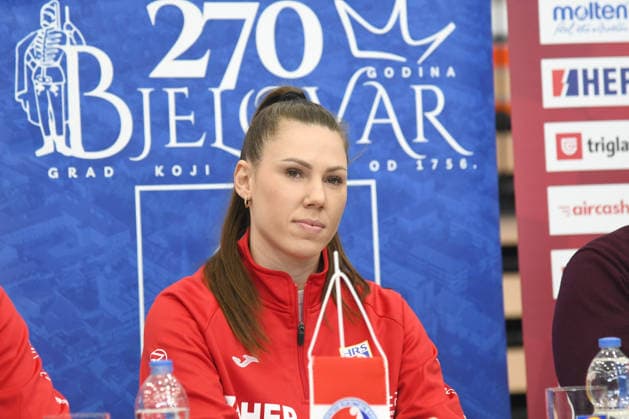 Croatia press: Women s EHF EURO 2026 Qualifiers Croatia s player Dejana Milosavljevic speaks on a press conference, PK, Pressekonferenz on March 4, 2026 in Bjelovar, Croatia ahead of The Women s EHF EURO 2026 Qualifier match between Croatia and France.  DamirxSpehar PIXSELL